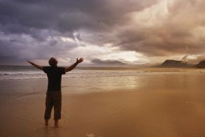 Worship on a beach