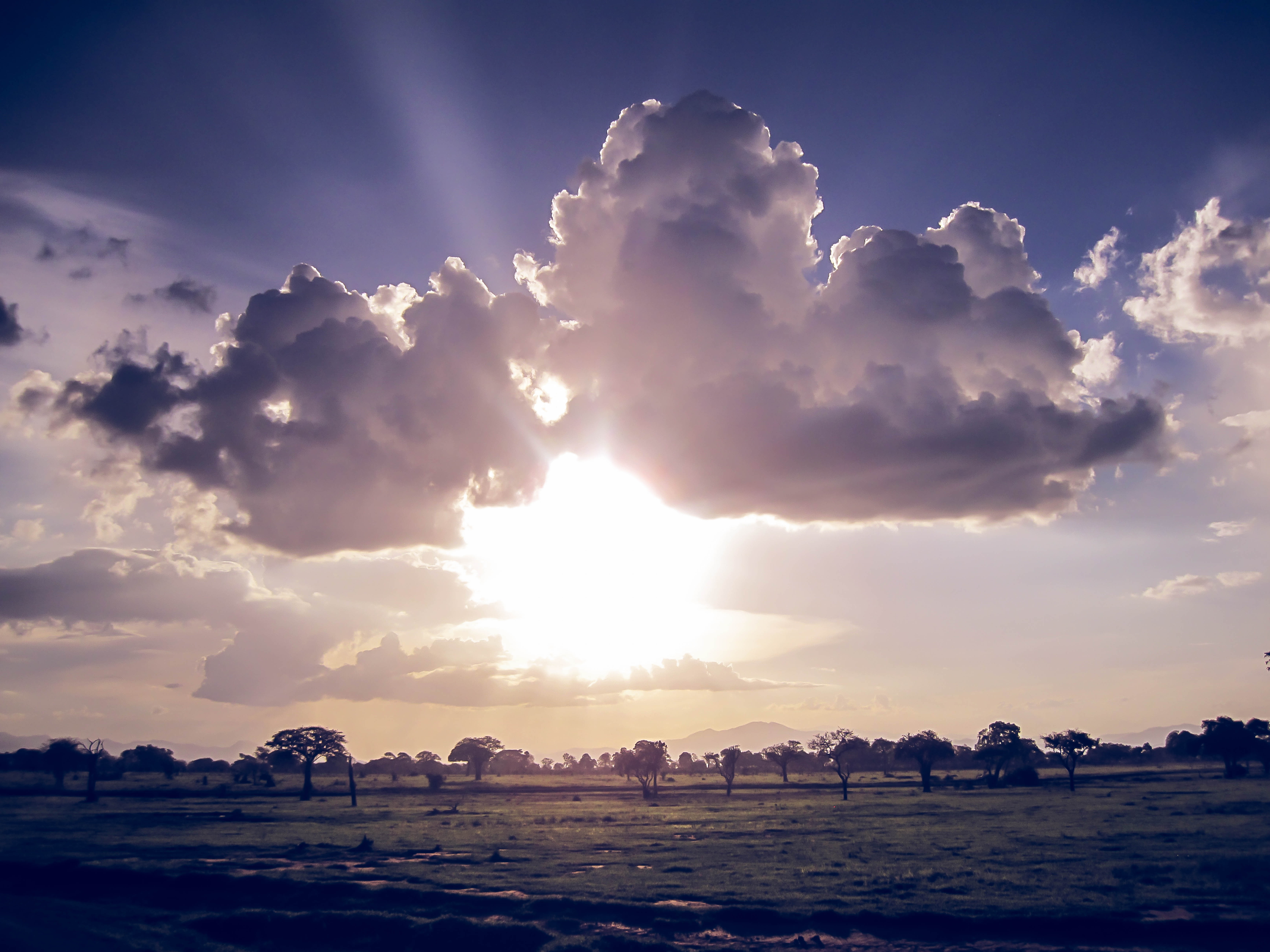 Sunset over african grounds