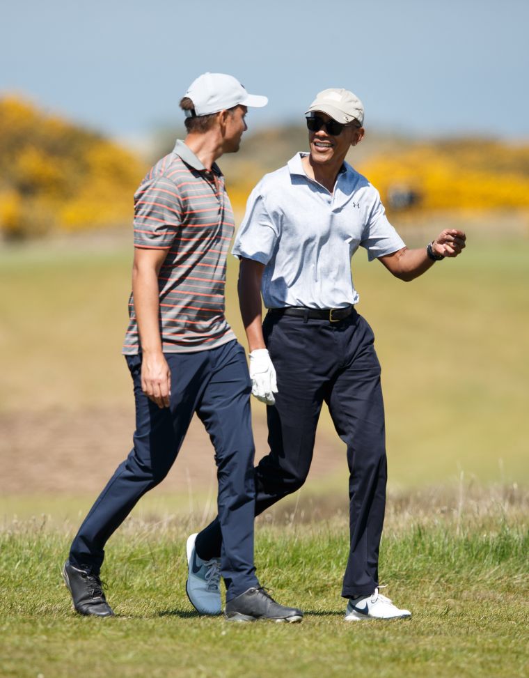 Former President Obama Plays Golf in St Andrews