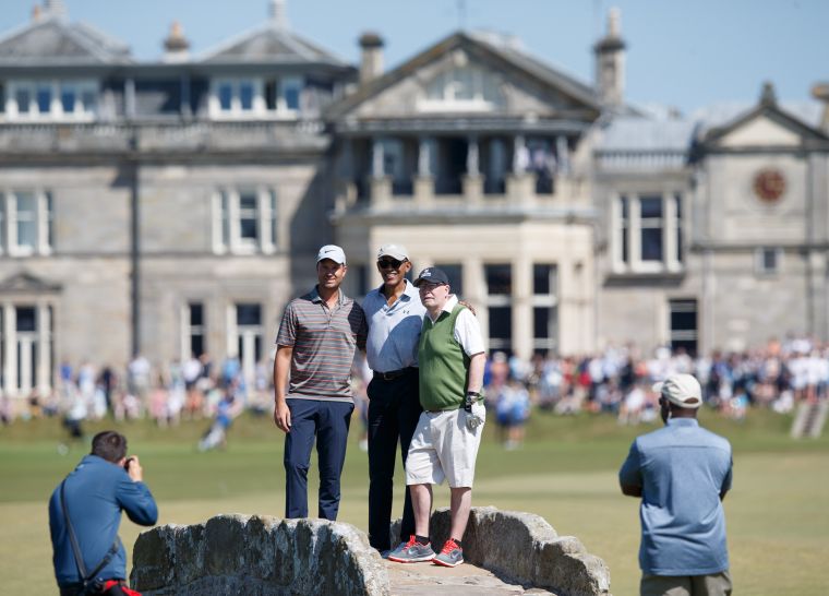Former President Obama Plays Golf in St Andrews