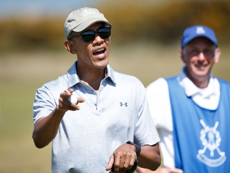 Former President Obama Plays Golf in St Andrews