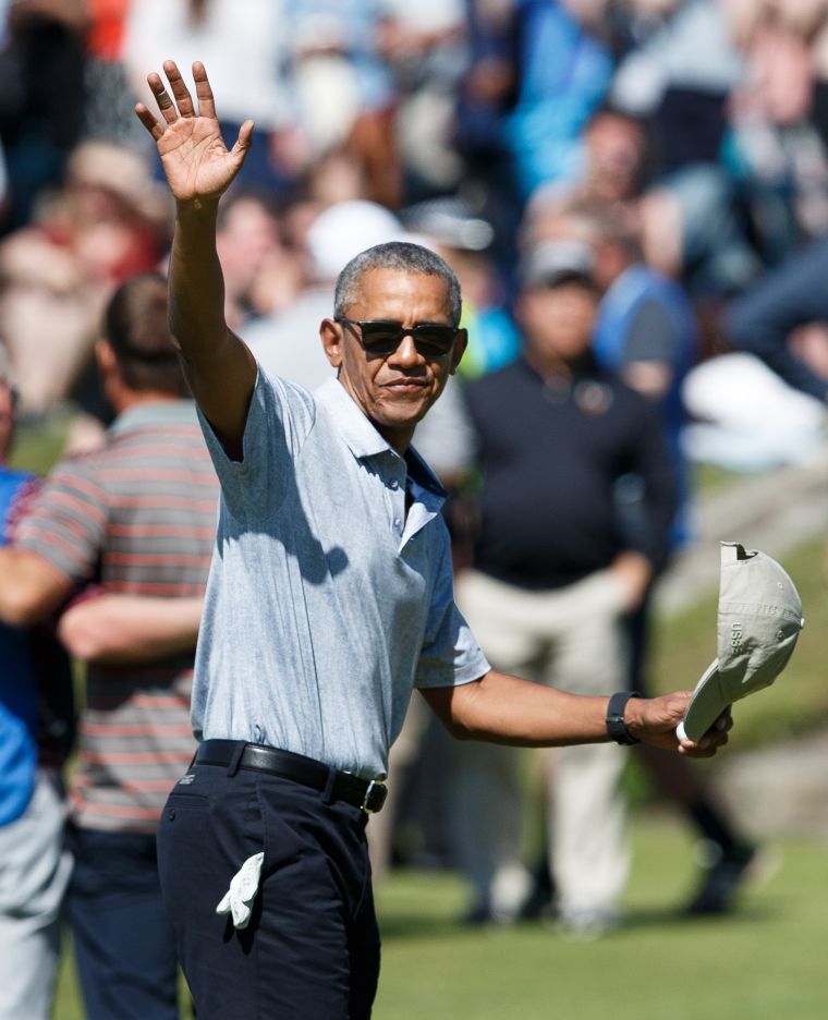 Former President Obama Plays Golf in St Andrews