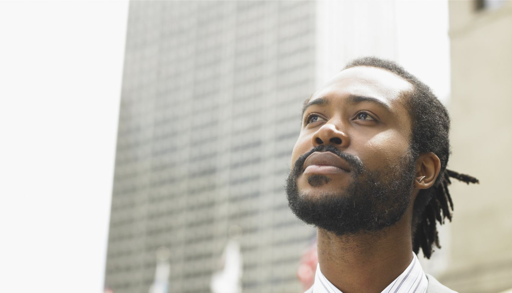 Businessman looking in distance