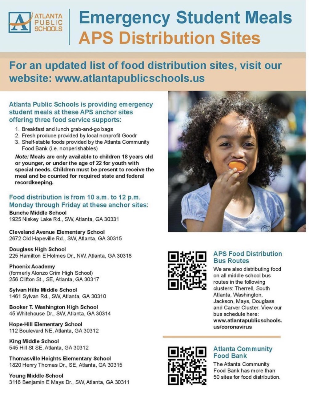 atlanta pulbic schools free meals